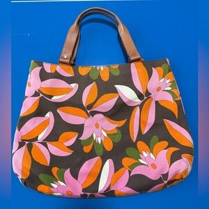 Kate Spade Floral Canvas Tote - Pink, Orange, Green. Very Good Condition